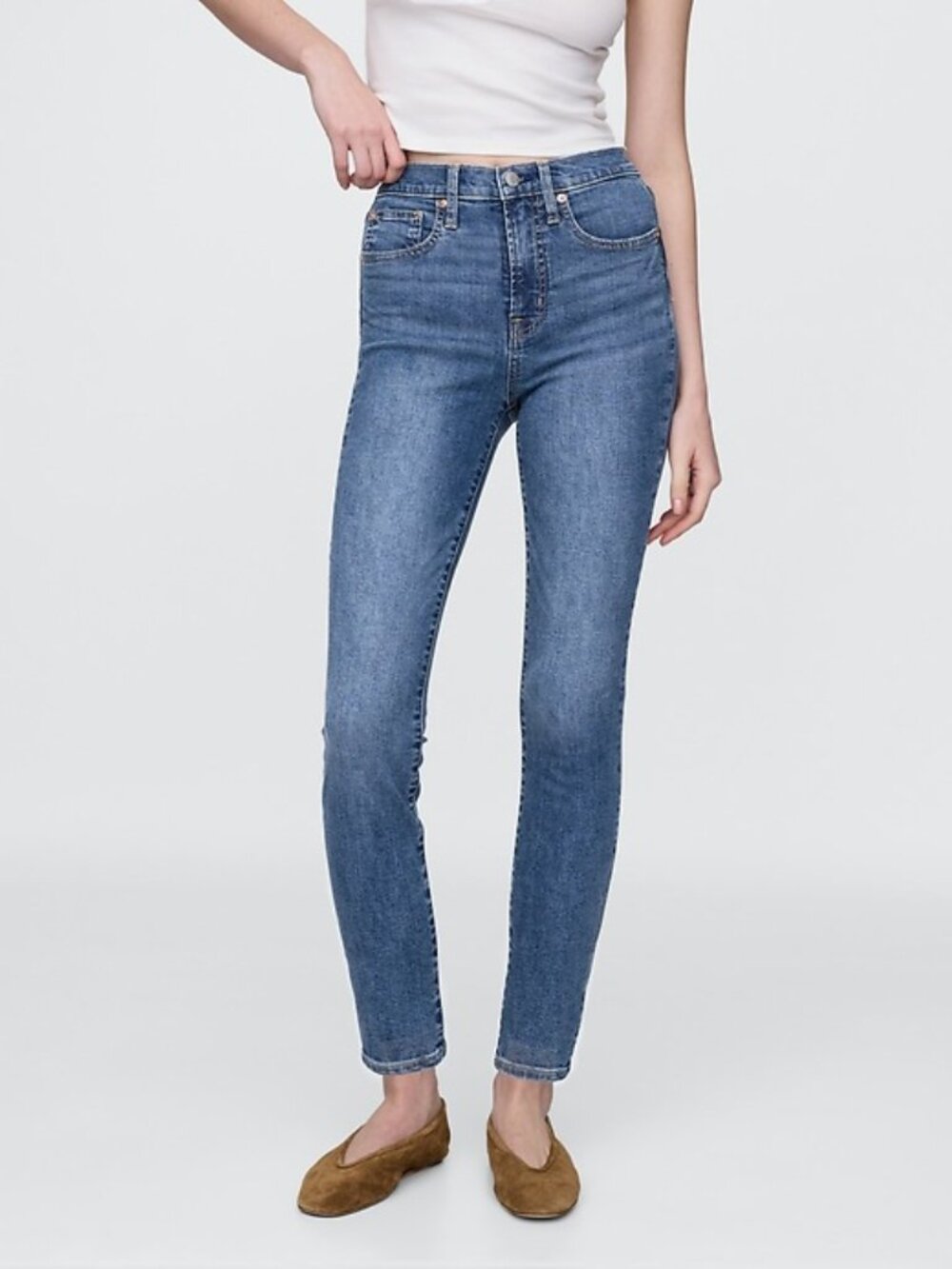 GAP 1969 True Skinny Super High Rise Jeans 33R Medium Wash Stretch
